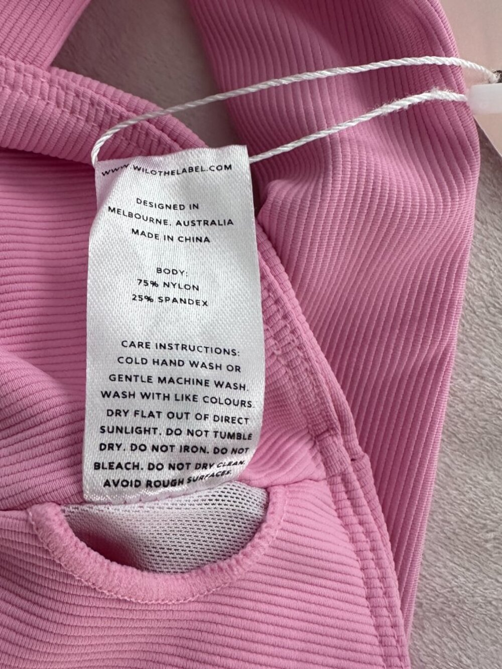 WILO Rib Bandeau Sports Bra Pink Size S NWT Australian Activewear - Picture 5 of 10